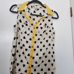 Heart button blouse